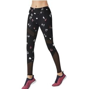 Fabletics X Demi Lovato Black Charissa Mesh Heart Leggings Size 2X‎